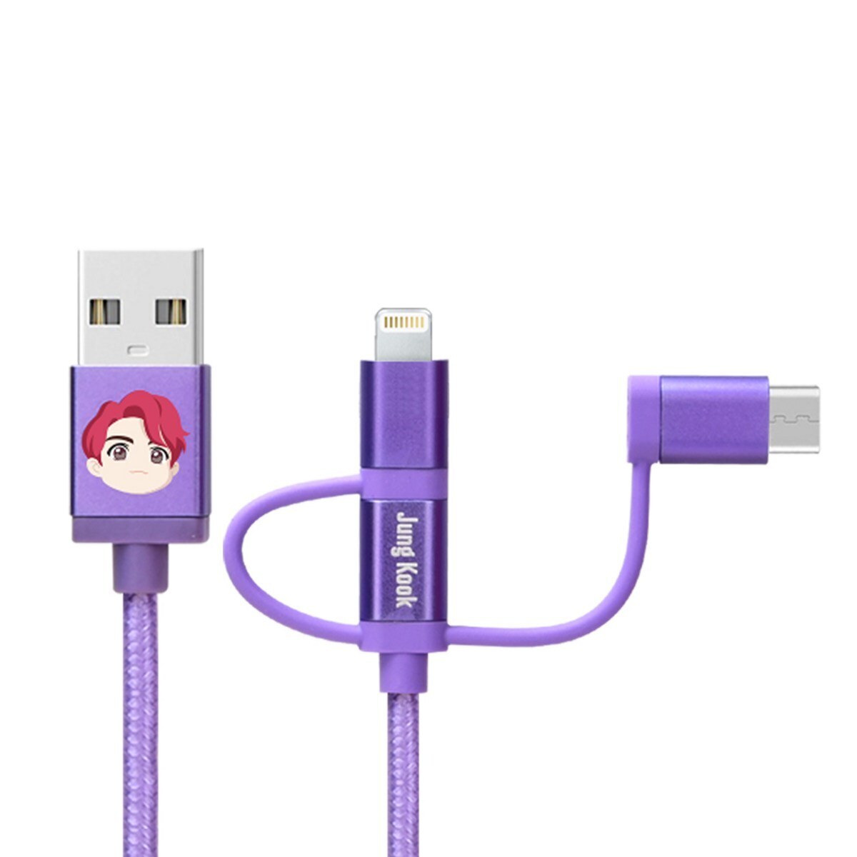 BTS Character 3-in-1 Charging Cable — Jung Kook