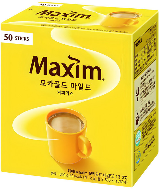 Maxim Mocha Gold Mild Coffee Mix 12g x 50 Sticks, 1 Box